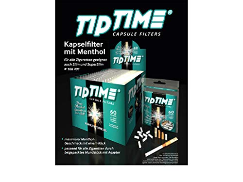 LK Trend & Style TipTime sigarettenfilter sigarettenhulzen Click met menthol smaak mentholcapsule om op te steken filterhulzen met klik (34 pakjes met elk 60 filters + accessoires)