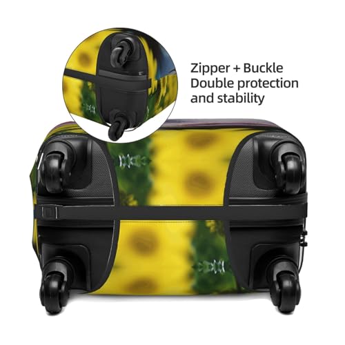 Rape Flower Pig Print Luggage Suitcase Cover Protector Luggage Washable Covers With Concealed Zipper4