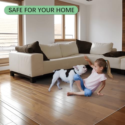 Image of Kuyal Clear Chair Mat, Hard Floor Use, 4.75'x7' Transparent Office Home Floor Protector mat Chairmats (57 inch X 84 inch Rectangle)