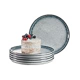 Pasabahce Porzellan-Dessertteller Tinta Collection – 18,5 cm, 6 Stück, blau...