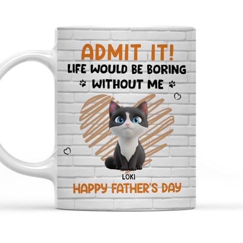 Taza personalizada para papá gato, 11oz cerámica miniatura 1
