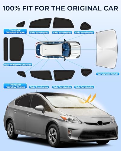 Image of for Toyota Prius 2010-2015 Car Window Shades, 11Pcs Full Window Covers