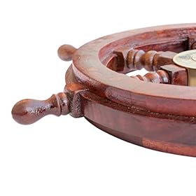 Nautical Cove Wooden Ship Wheel 12" Pirate Decor, Ships Wheel for Home, Boats, and Walls 41sXPR9iqqL. SS280