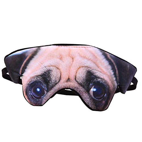 Supvox Augenmaske Mops 3D Hund Muster Schlafmaske Weich Leicht Augenbinde Nickerchen Abdeckung Lichtblocker Für Reisen Büro Yoga