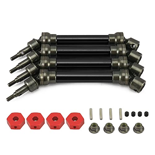 RCAWD 4X Slider Front/Rear Drive Shaft Set for 1/10 Arrma 1/10 Big Rock 4X4 V3 3S Blx Brushless Monster Truck RTR Upgrade Parts(Black)
