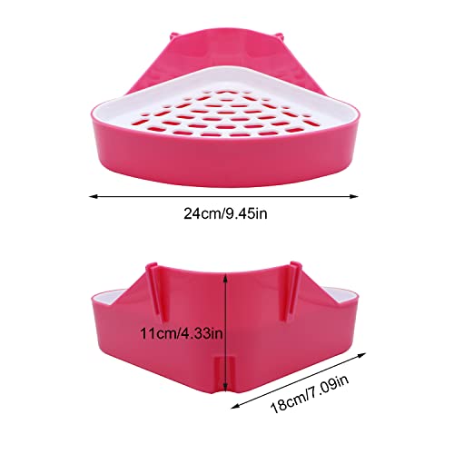 Image of Litewoo Rabbit Litter Box Toilet Bunny Corner Potty for Guinea Pigs, Pink