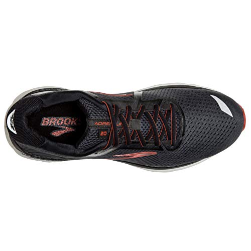 Brooks Brooks Mens Adrenaline GTS 20 Running Shoe - Black/Ebony/Ketchup - D - 8.0