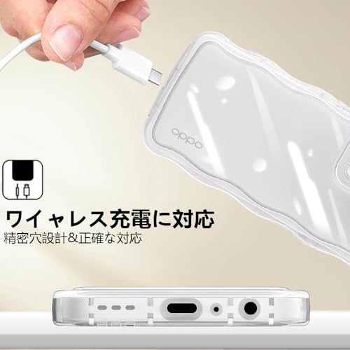 【2024年度 先行発売】YXHH新登場 OPPO Reno9 A /Reno7 A ケース クリア ウェーブ おしゃれ TPU 韓国 かわいい 可愛い スマホケース 人気 シンプル 滑り止め 薄型 軽量 耐衝撃 指紋防止 レンズ保護 ストラップホール付き シリコン TPU バンパー Reno9 A /Reno7 A ケース（クリア）