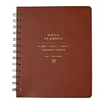 Fringe Studio Non-Dated Daily Planner, Faux Leather Cover,Standard Cognac, Twin-Ring Spiral Binding, 6" W x 7.25" H, 160 pages (877FL001FSC)