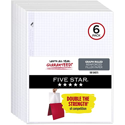 Five Star Loose Leaf Paper, 3 Triangleshaped Holes, Reinforced Filler