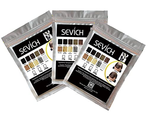 Sevich All Hair Building Fiber Refill Bag (Black, 25 gm) Pack of 3