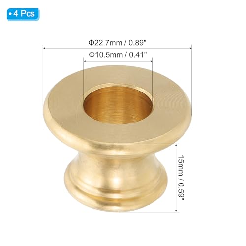 Image of PATIKIL Lamp Solid Brass Neck, 4 Pcs Turned Brass Spindle Slips Lamp Finial Pipe Light Fixture for 1 /8 IP or M10 Lamp Rod Light Repair Decoration, 22.7x15mm
