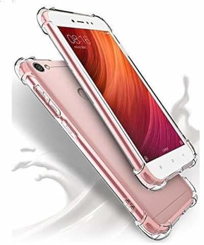 Image of BOXXO Flexible Back Cover for Mi Redmi Y1 | Back Cover Transparent Clear Shockproof Case Four Corner Protection | Slim Protective Mobile Phone Cover for Mi Redmi Y1