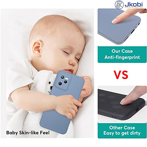 Image of Jkobi Back Cover Case for Realme 9 Pro Plus | Realme 9 4G (Matte Finish Silicone with Inside Fiber Cloth |Light Blue)