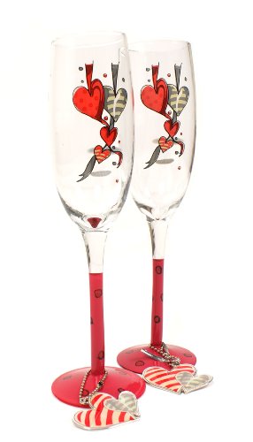 Flûtes en cœur le cadeau idéal d'anniversaire de mariage chic