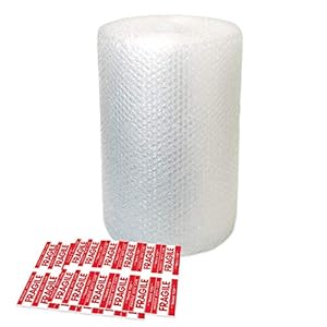 Bubble Wrap Rolls 11 meter – Kleine Air Bubble Wrap Sheets met 10 Breekbare Stickers – Ideaal voor Verpakking Bewegende…