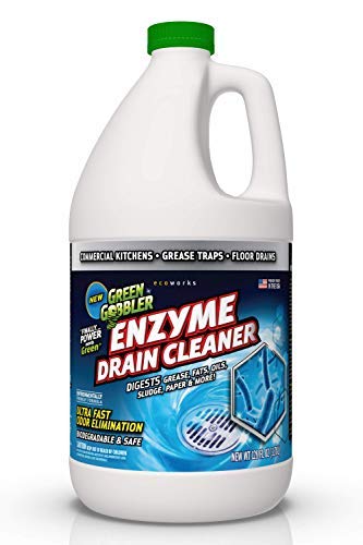 Green Gobbler ENZYME Drain Cleaner | Controls Foul Odors & Breaks Down Grease, Paper, Fat & Oil in Sewer Lines, Septic Tanks & Grease Traps | 128 Fl. Oz.