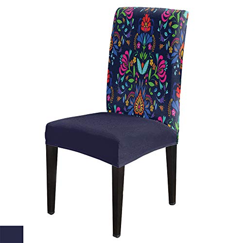 Dining Chair Slipcovers Armless 6-Piece Set High Stretch Removable Washable Chair Cover European Style Mexican Colorful Flowers Pattern For Hotel Wedding Dining Room Banquet #TOP29