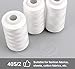 ilauke 4 x 3000 Yards Serger Thread Spools White Polyester Sewing Thread Overlock Cone