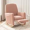 Foxhunterrockingchairnurserychairwithadjustablefootrestandhighbackrestgliderchairfornurserywithsidepocketsupholsteredrockingchairindoorforlivingroomteddypink  Urban Country Home Decor Foxhunter rocking chair nursery chair with adjustable footrest and high backrest glider chair for nursery with side pockets upholstered rocking chair indoor for living room teddy pink  urban country home decor
