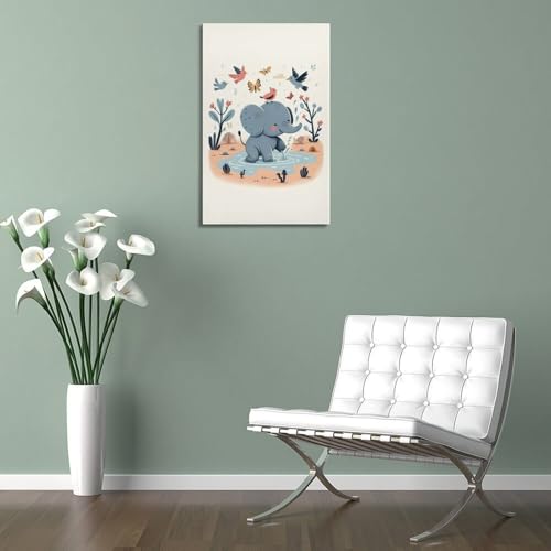 Impression sur toile bébé éléphant : le cadeau de naissance idéal pour déco de chambre