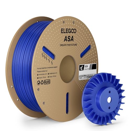 Image of ELEGOO ASA Filament 1.75mm Blue 1KG, UV & Weather Resistant 3D Printer Filament for Outdoor Functional Parts, High Impact Strength Engineering Grad 1kg Spool (2.2lbs) Fit for FDM Printers