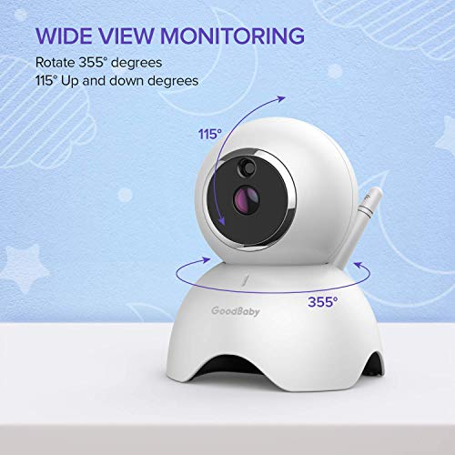 GOODBABY Real 720P 5" HD Display Video Baby Monitor with Camera and Audio, Remote Pan&Tilt&Zoom, Two-Way Talk,Temperature Monitor, Night Vision, Lullaby Player, 960ft Range - Thumbnail 3