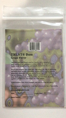 Trustex OB-D-G-6015 Latex Dams Dental Dams Grape Flavor 12 Count thumb #1