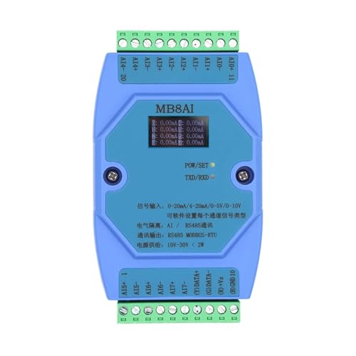 Module d'acquisition 8AI convertisseur 4-20mA et 0-10V avec protocole Modbus RS485