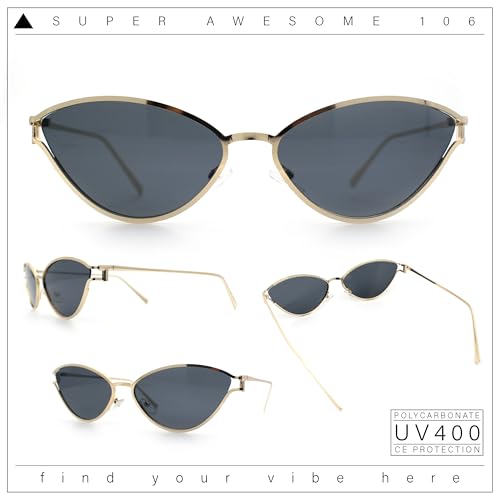 SA106 Womens Metal Rim Cat Eye Breezy Casual Fashion Sunglasses2