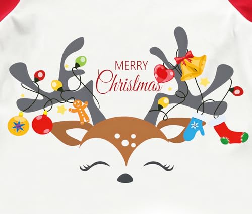 Tkria Boys Girls Christmas Shirts Raglan Long Sleeve Reindeer Snowman Cat Dinosaur Monster Truck Tops for Kids 2-10T4