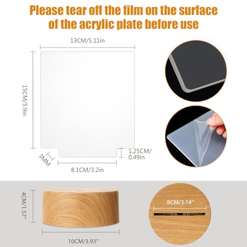 Image of Baquler 4 Set 3D LED Night Light Lamp Base Gift DIY 3D Clear Acrylic Blank Engrave Sheets with Remote Control USB Cable 16 Color 4 Mode for Room Cafe Bar Birthday Decoration(Square)