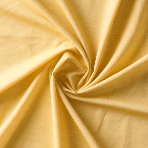 Image of 100% Pure Cotton 3 Layer Dohar, Single Bed Blanket Comforter, (60''X90'' / 152X230 CM), Uni Chambray, Skin Friendly Dohar, Color - Mimosa