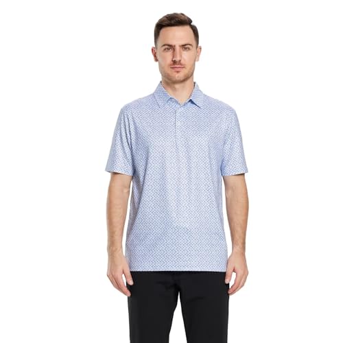 Image of Golf Shirts for Men Dry Fit Short Sleeve Print Performance Moisture Wicking Polo Shirt