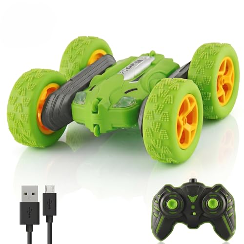Image of Amazon Brand - Jam & Honey Off Roader Rechargeable Remote Control Car | RC Monster Truck with LED Headlights, Type-C Charging, Anti-Skid Tyres, 120 Ft Range | 2.4GHz Remote Controller - Green (MT0624)