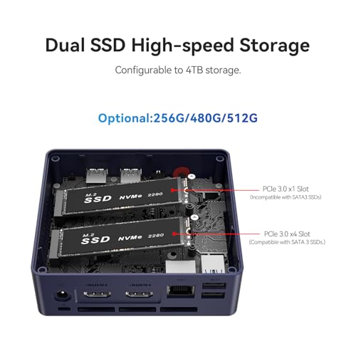Image of Beelink MINI S12 Pro Mini PC Intel 12th Lake N100(up to 3.4GHz 4C /4T), Mini Computers 12GB LPDDR5 512GB SSD, 2.5G LAN /Dual HDMI 4K Displays, Micro PC Support AV1 deconding /WIFI6 /BT5.2 /Office /W11 Home