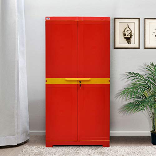Nilkamal Freedom Mini Medium FMM Plastic Storage For Living Room | Bedroom Cabinet Bright Red And Yellow For Rs. 4649 @ 42% off