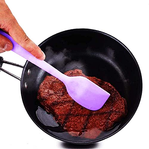 Image of Silicone Spatula Set Silicone Kitchen Utensils Set with Basting Pastry Silicone Brush Heat Resistant Non-Stick, for Cooking Baking Cake Decorating, Rubber Spatula Turner Spoonula, 5 (Purple)