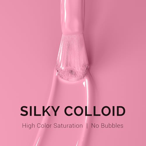 Image of MelodySusie 0.5fl oz Rose Pink Gel Nail Polish, Nails Soak Off UV LED Peachy Pink Gel Polish Gift for Women Nail Art Manicure Salon DIY Nail Design Decoration at Home-A2611