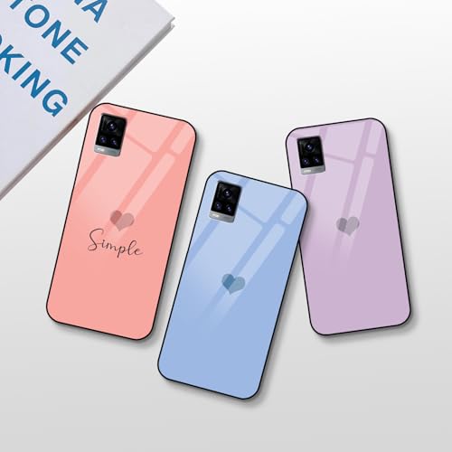 Image of COLORflow Back Cover Compatible with Vivo V20 | Pastel Hearts Color Customized | Shockproof TPU Bumper with Camera Protection Back Cover Compatible with Vivo V20
