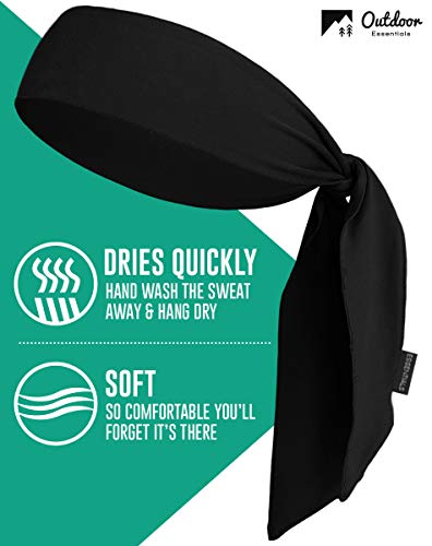 Head Tie & Sports Headband - Ninja & Tennis Bandana - Tie Back Sweatband for Men, Women, Kids & Pirates - Athletic Hair Band / Wrap for Karate, Basketball, Softball, Running & Workout - Sweat Wicking