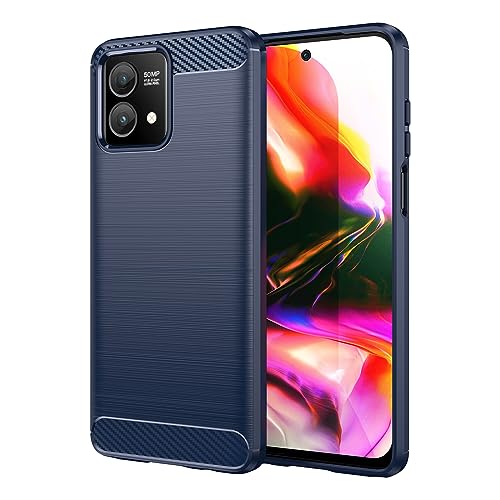 SCL Funda para Moto G Stylus 5G 2023 Motorola G Stylus 5G 2023 Coque, [azul] efecto de fibra de carbono, funda de protección de agarre de gel [antiarañazos] [anticolisión]