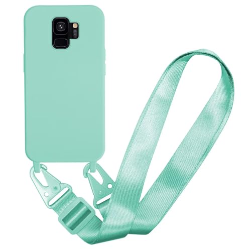 MBSLFY Samsung Galaxy S9 Türkis Handyhülle mit Band
