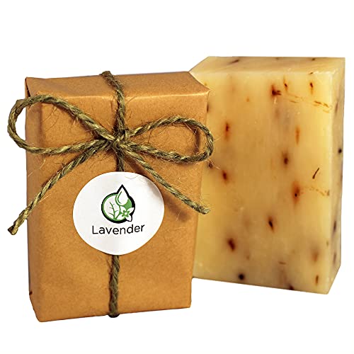 Beauty Matrix LLC All Natural Lavender Soap Bar made with Essential Oils, Vegan friendly, Cruelty Free, Non GMO, Made in the U.S.A, Gift Wrapped, Soap for Men and Women, 3.75 Ounce