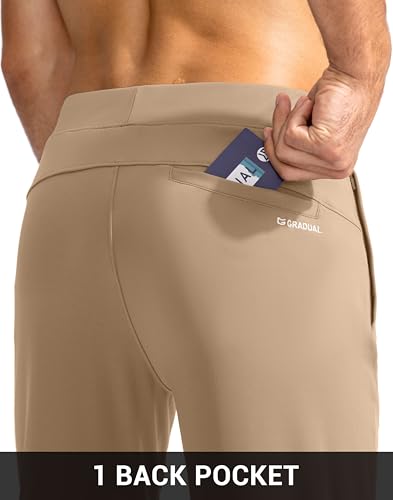 Image of G Gradual Men's Golf Joggers Pants with Zipper Pockets Stretch Sweatpants Slim Fit Track Pants Joggers for Men Work Running