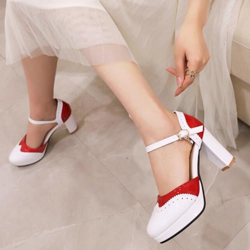 Image of MEOTINA Cute Bow Heels Mary Janes Shoes Women Dress Platform Strappy High Heels Kawaii Shoes