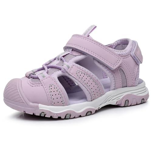 Ahannie Toddler Sandals Boys Girls Sandals – Kids Closed Toe Water Sport Outdoor Summer Beach Shoes with Hook Loop