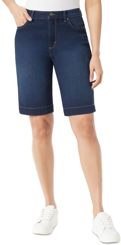 Gloria Vanderbilt Women's Amanda 11" Bermuda Denim Shorts (Hewlett, 6)