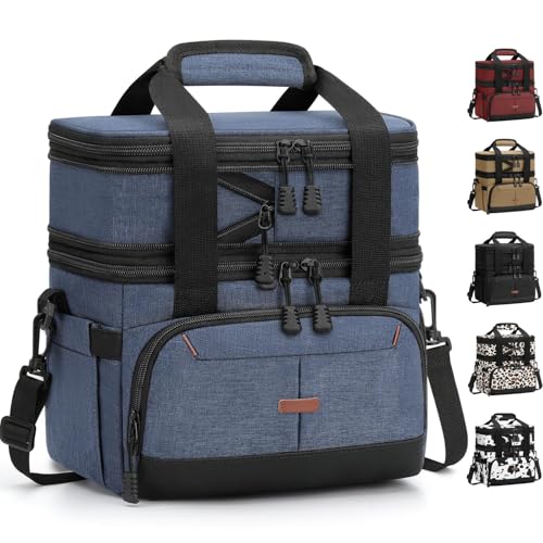 Pritent Lunch Box for Men Women Double Decker Insulated Lunch Bag for men Deal