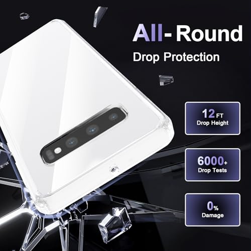 Image of Case for Samsung Galaxy S10 Plus, Military Grade Drop Protection Phone Case, Yellowing Resistant, Anti-Scratch Hard PC Back, Shockproof Hard Ultra-Thin Protective Cover, Clear